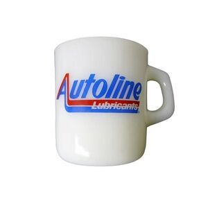 Advertising - AUTOLINE LUBRICANTS milk glass mug